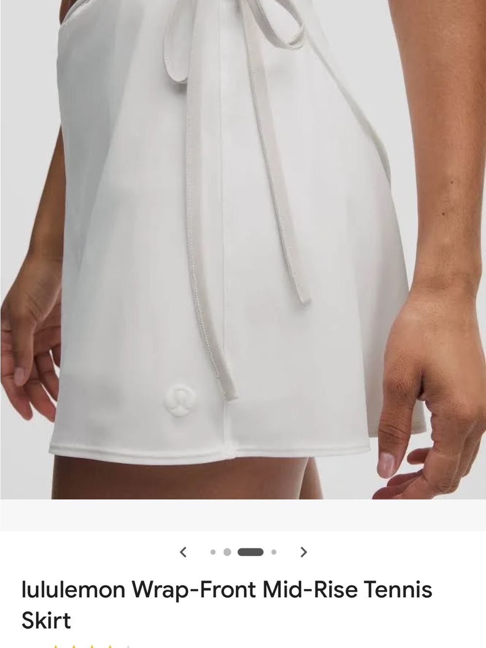 lululemon athletica Tennis White Cropped top with pads and wrap skirt. Size XL - Picture 6 of 16